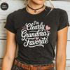 Grandmas Favorite T Shirt For Grandchildren Cute Grandchild Love Grandma Im Clearly Vintage Breathable Stylish Graphic