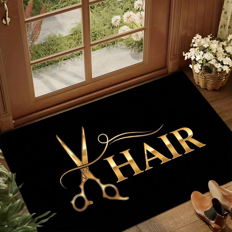 Barber Shop Entry Door Mat Dark Color Carpet Soft Living Room Rugs Kid Play Mat Non-slip Doorways Decor Gift Outdoor Carpets