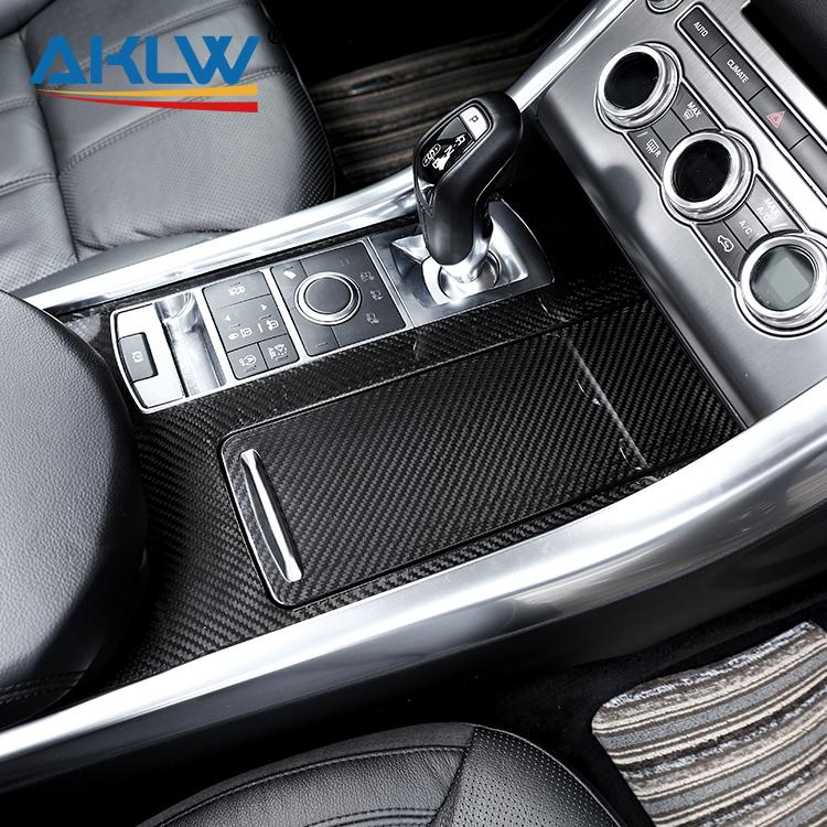 Real Carbon Fiber Car Interior Accessories Center Console Gear Shift Panel Trim Frame for Land Rover Range Rover Sport 2014-2017