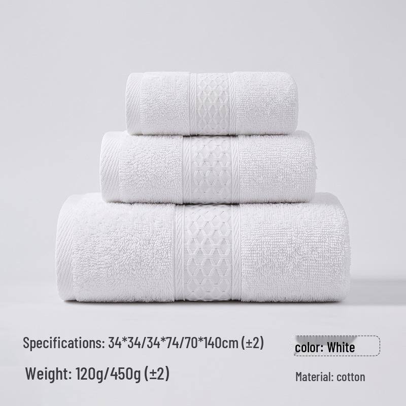 Toalha de Banho e Rosto Bordada de Algodão Puro Espesso - Altamente Absorvente, Perfeita para Uso Doméstico ou Presentes