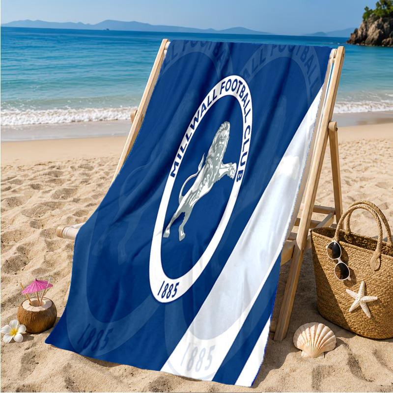 Σχέδιο Λογότυπου Millwall FC Πετσέτα Παραλίας Πετσέτα Παραλίας από Μικροΐνες, Ελαφριά και Γρήγορου Στεγνώματος, για Καλοκαιρινά Ταξίδια, Πισίνα Ανεμιστήρα Δώρο Γενεθλίων