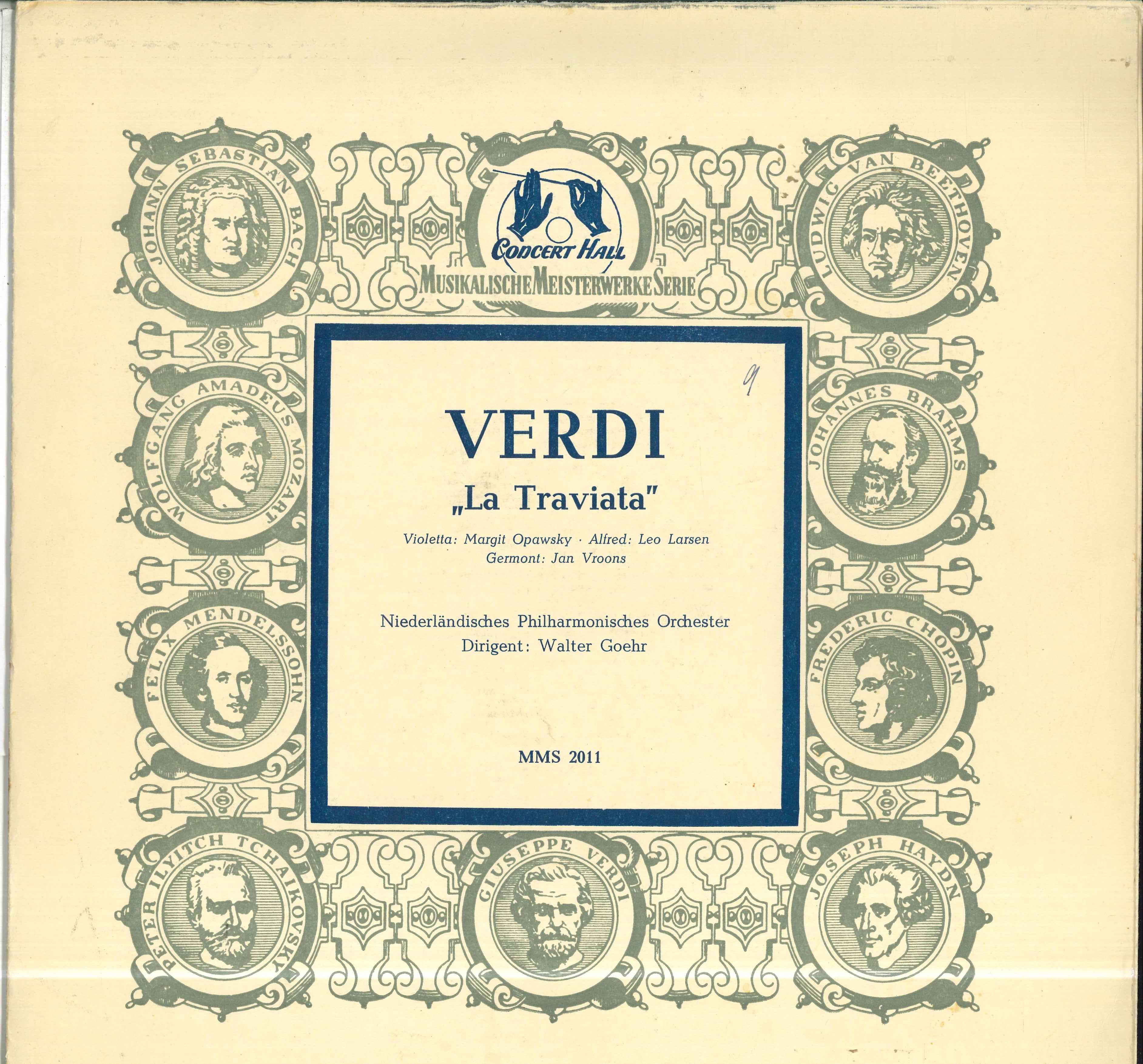 

LP Record WALTER GOEHR NIEDERLANDISCHES PHIL Verdi La Traviata MMS2011 CONCERT HALL Germany Classical Used