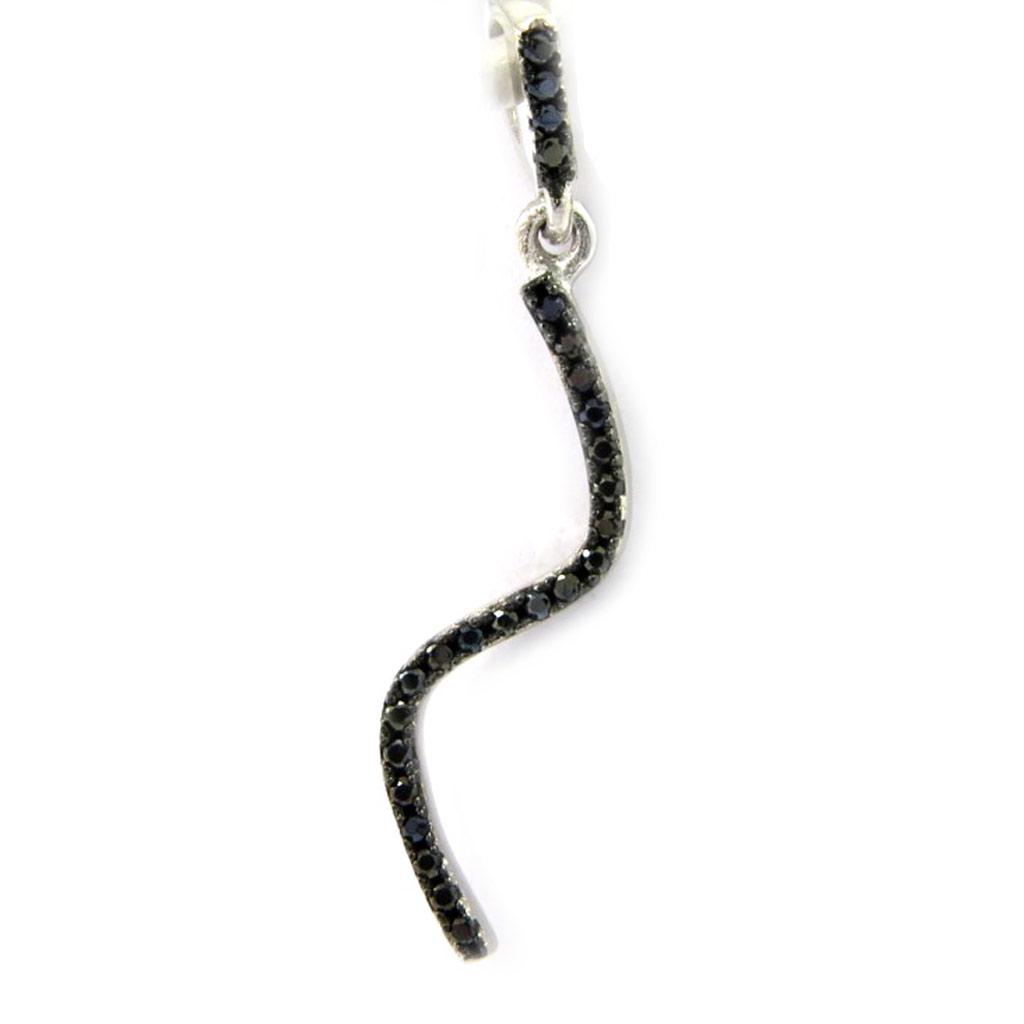 Les Trésors De Lily [L6690] - Pendentif Argent 'Sissi' noir argenté (rhodié) - 25x1 mm