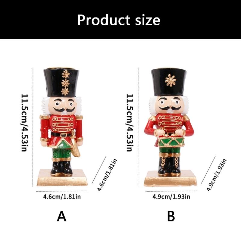Christmas Nutcrackers Ornament Nutcrackers Figures Candle Holders Table Centerpieces Home Decors for Fireplaces Shelf