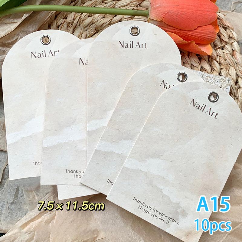 

10 шт. Дисплей упаковки для нігтів ручної роботи Накладний дизайн нігтів Зразок Показ картки Манікюр Зразок Дисплей Салон A15