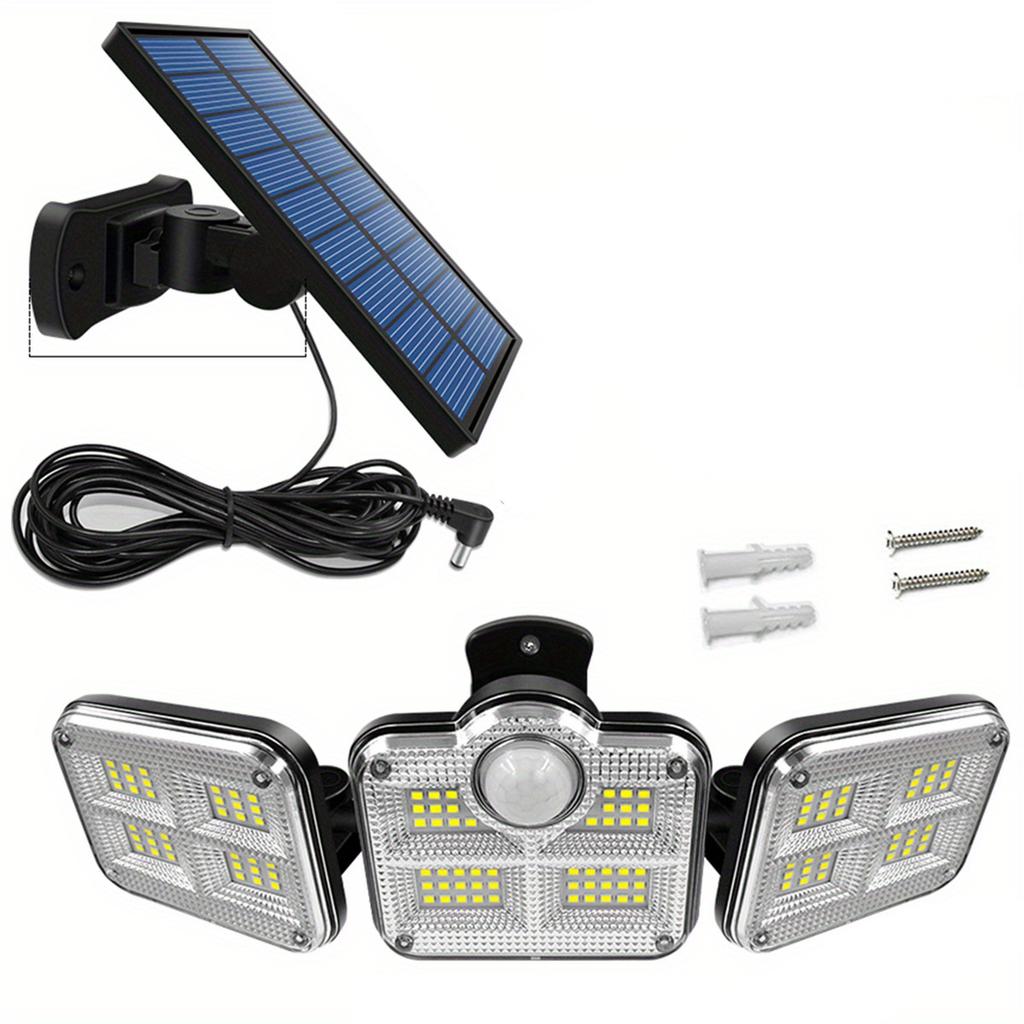 108/138 LED/171COB Waterproof Outdoor Solar Light 3 Head With Motion Sensor Lighting With Remote Control For Garden Yard Carport