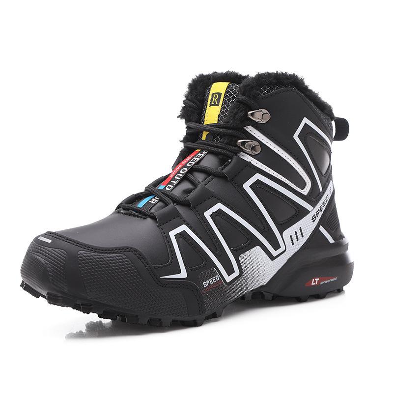 Cross-border New Winter Outdoor Snow Boots High-top Hairy Warm Off-road Non-slip Thickened Lightweight Mountaineering Men's Cotton Shoes