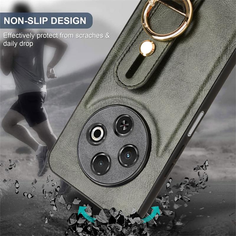 For Tecno Spark 30C Fashion Wrist Strap Phone Holder Case For Tecno Spark 30C Leather Style Case Drop-Resistant Cover