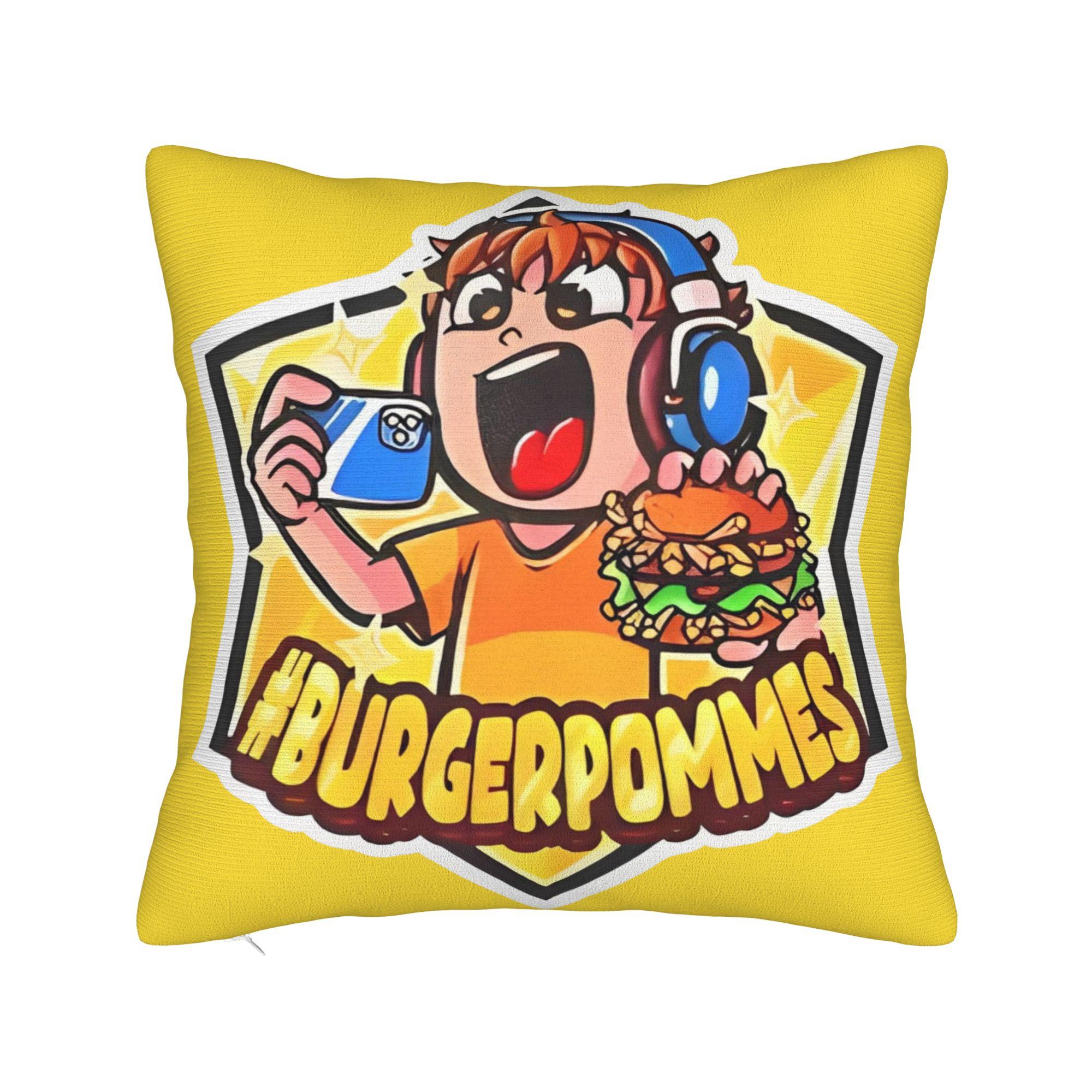 

Lukasbs Lukas Icrimax Burgerpomms Pillow Case Square Pillow Cover Fashion Pillowcases For Sofa Couch Bed Living Room 18x18Inch