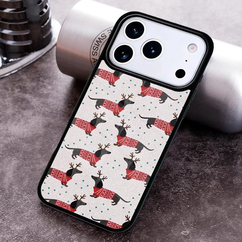 Dachshunds Christmas Sweater Phone Case For iPhone 17 16 15 14 13 12 11 Pro Max Plus 17Air Soft Silicone Cover