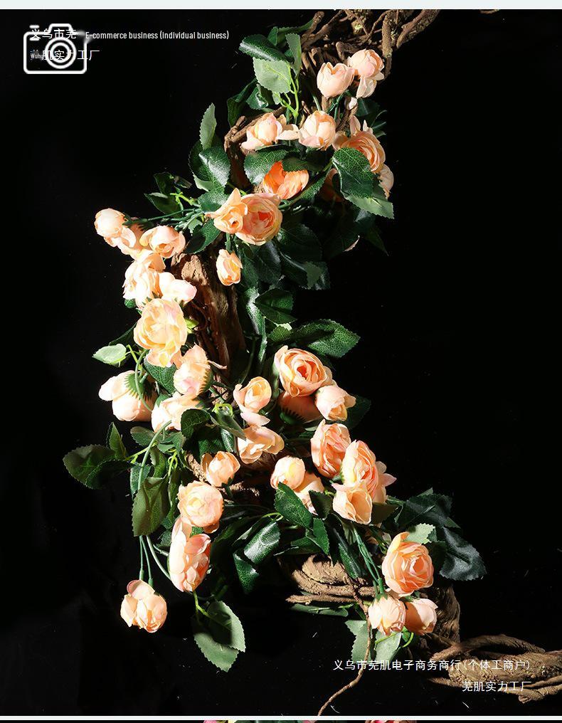 Artificial Rose Vine Wall Decor for Air Conditioner Pipes