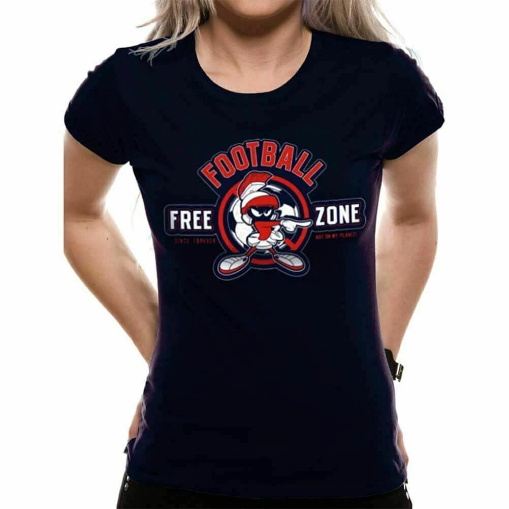 

Womens T-shirt Looney Tunes Anti Football Design Blue XL