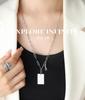 Love Letter Rabbit Pendant Necklace: Rectangle, Long Chain, Fade-Resistant Gold-Plated Titanium Steel.