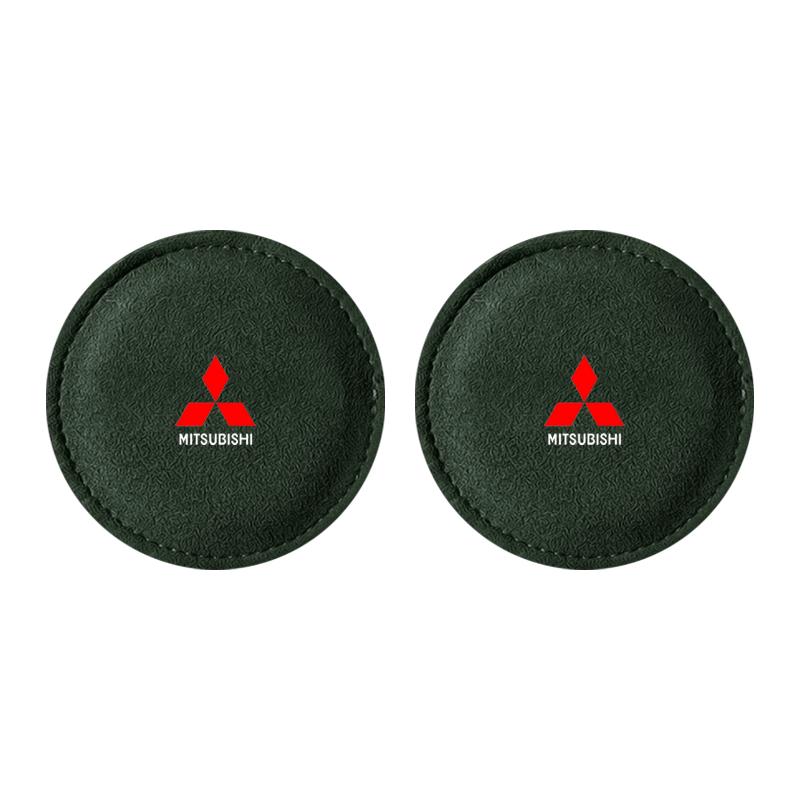 Car Cup Holder Pad PU Leather Slot Non-slip Coaster Mat For Mitsubishi Outlander Lancer 10 9 ASX RALLIART Eclipse L200 Pajero