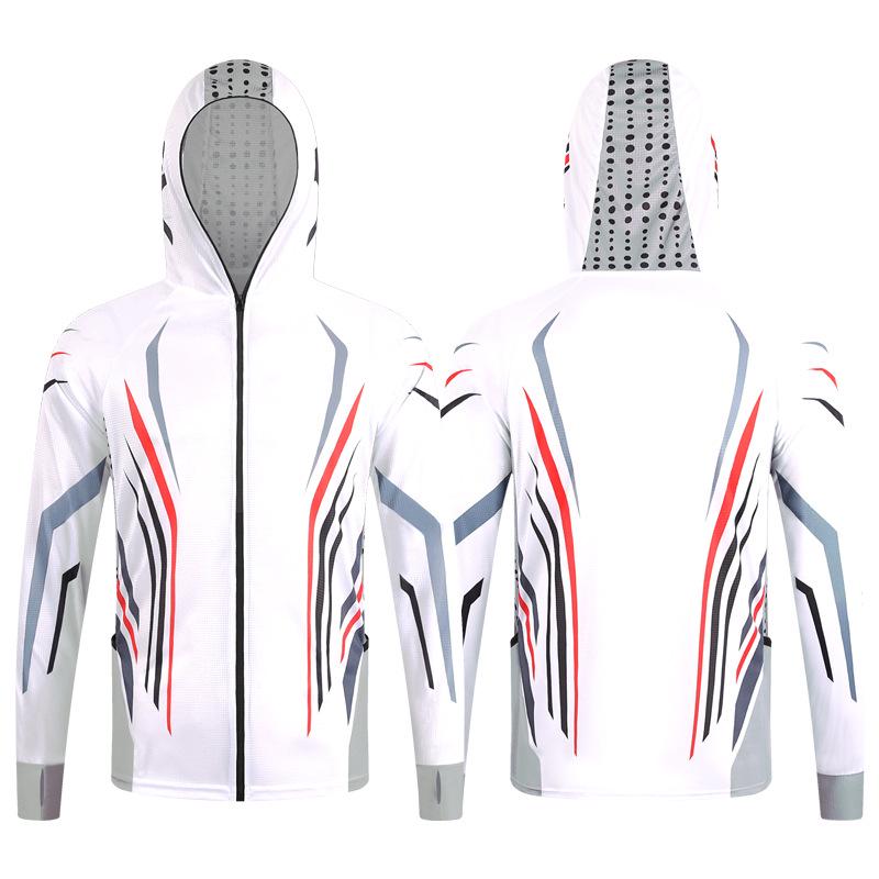 Summer Breathable Anti-Mosquito Hooded Fishing Shirt with Sun Protection and Moisture-Wicking Technology