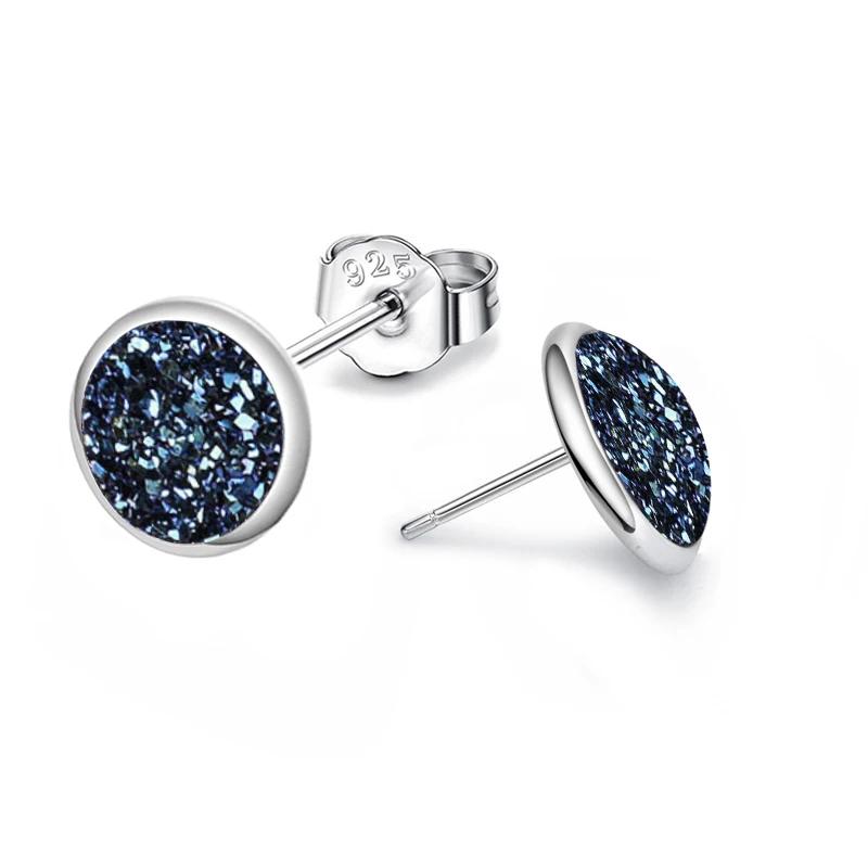 Damen Einfache Koreanische Mode Ohrstecker Kupferfarbe 2024 Trend Runde Knopf Strass Piercing Ohren Zirkon für Damen