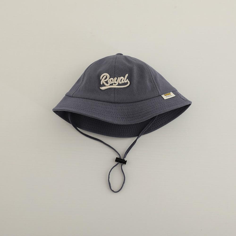 

Summer Autumn Children Outdoor Sunscreen Embroidery Letter Fisherman s Hat Boy Girl Baby Basin Cap Kid Cotton Caps Infant Hats 48-50cm синій