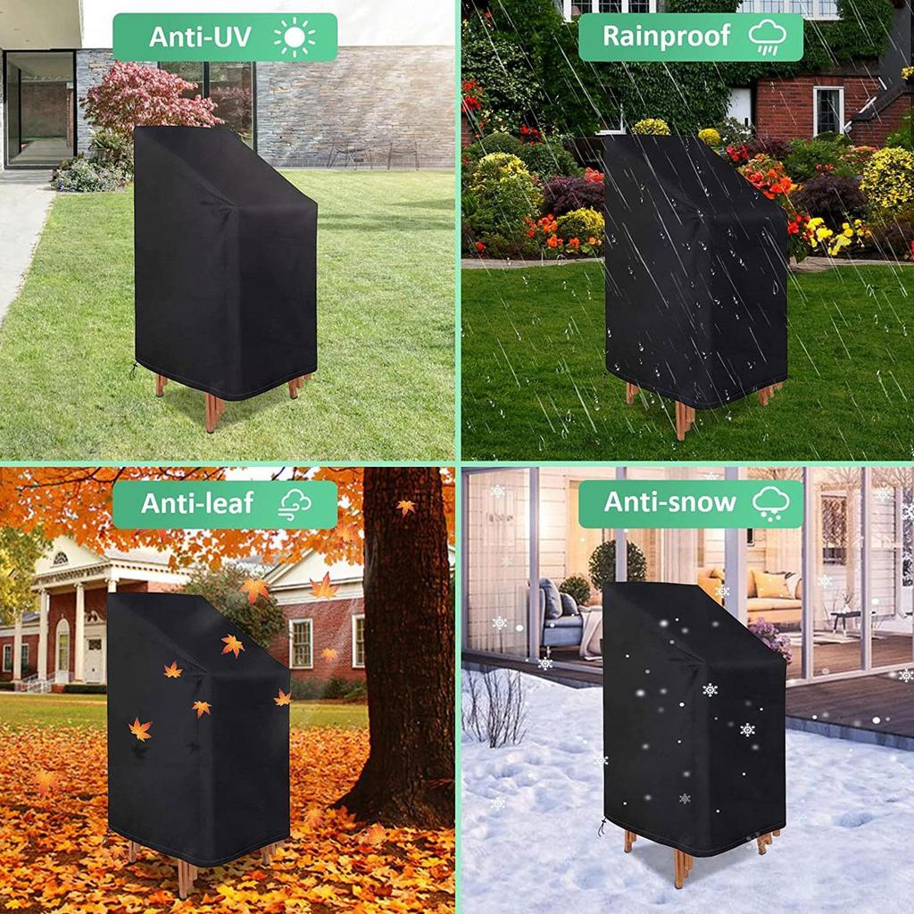 Patio Chair Cover Furniture Covers Outdoor Garden Stackable Patio Furniture Covers Waterproof Oxford Polyester Cover for Outdoor
