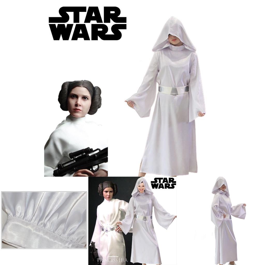 Star Wars Leia Organa Solo Cosplay Kostým Bílé Šaty Oblečení Pro Dospělé Halloween