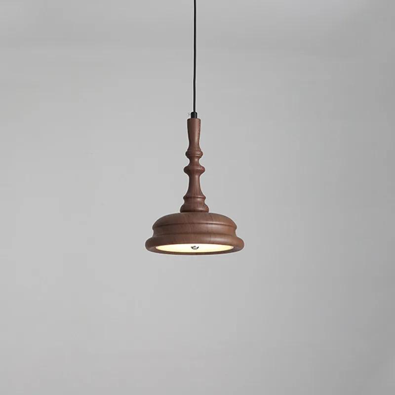 Country Retro Metal Iron Art Wood Color Led Pendant Lights Cafe Dining Table Restaurant Hotel Hanging Lamp Indoor House Luster