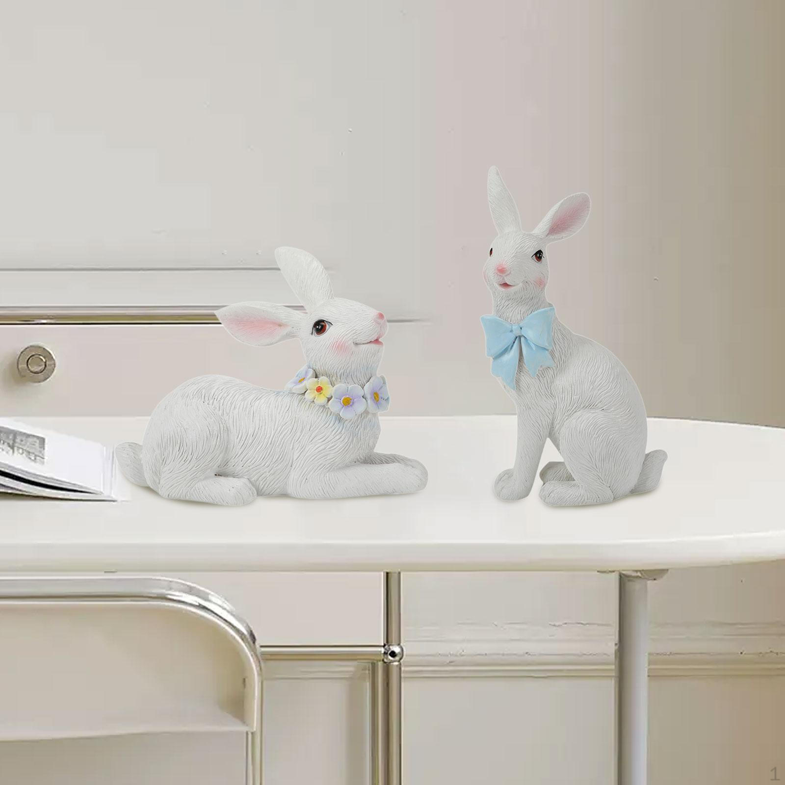 

2 шт. Статуэтки кролика из смолы для декора гостиной и спальни