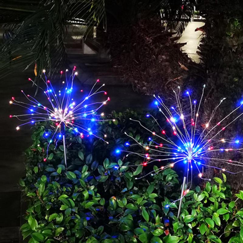 Outdoor Solar Lights LED Firework Landscape Lamp Colorful Solar Powed Lights Waterproof For Garden Pathway Decor