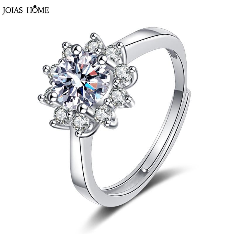 

Gica Gema Женское кольцо из стерлингового серебра 925 пробы с цирконом 1 карат и бриллиантами на тему подсолнуха