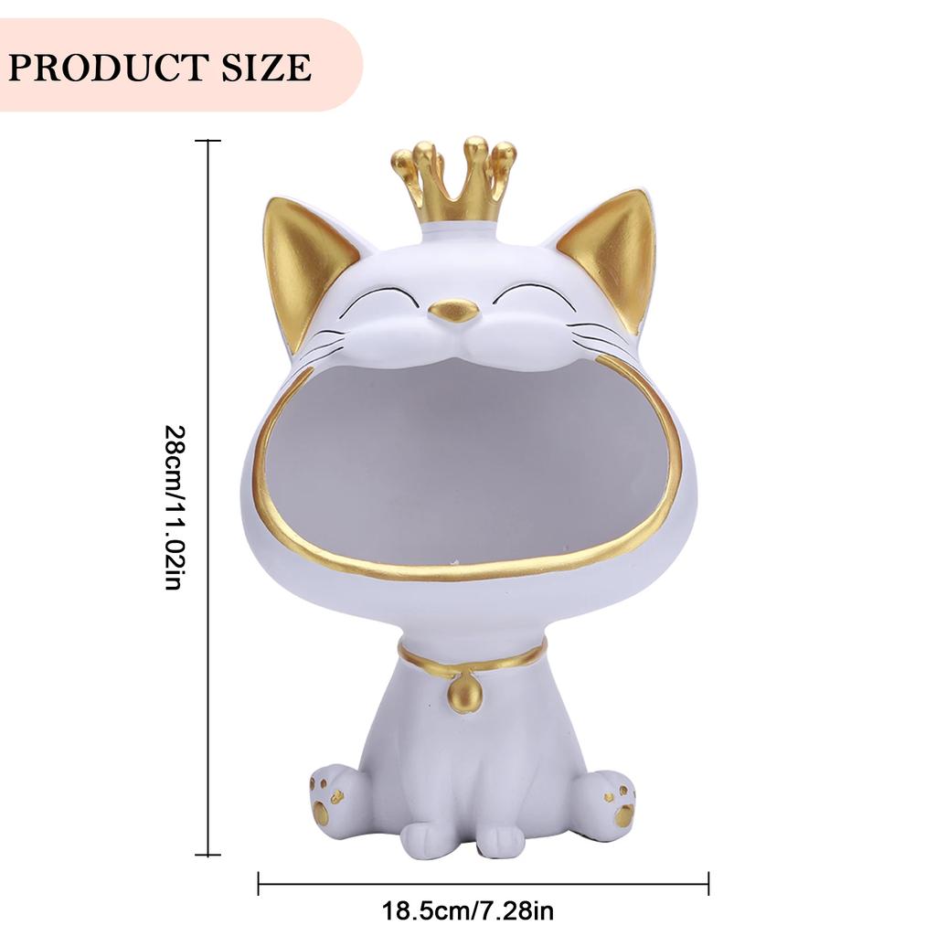Geometric Shape Figurine Resin Statue Entrance Key Holder Cat Bear Tray Candy Lipstick Jewelry Sundries Storage Home Decoration