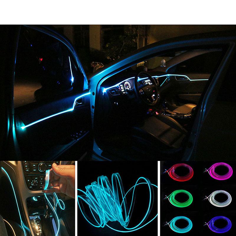 RGB Car Interior Ambient Light Wireless APP Bluetooth Control Optical Fiber Strip Atmosphere Lamp Standalone Connection