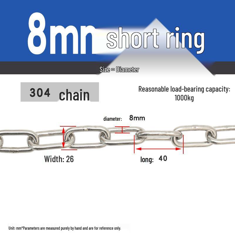 304 Stainless Steel Dog Chain - Available in Thicknesses: 1.2mm to 12mm