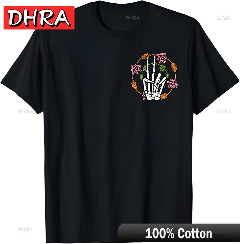 Skeleton Hand Peace Pocket Halloween Costume Unisex Women TShirt Aesthetic Funny Streetwear Tees Tshirts for Gym Shirts Adult