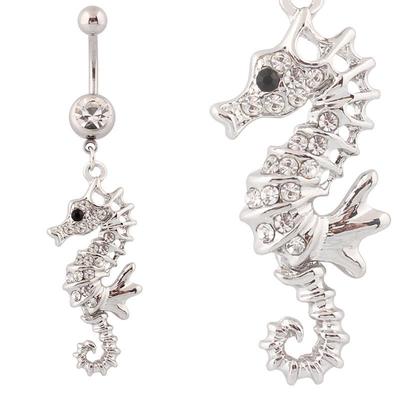 Seepferdchen Bauchnabelpiercing Bauchnabelring - Medizinischer Edelstahl Körperpiercing Schmuck