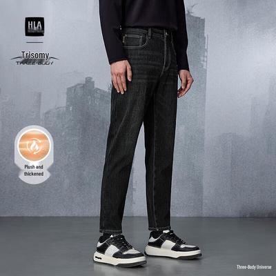 HLA Herren Drei-Körper-Problem Fleecegefütterte Tapered Jeans