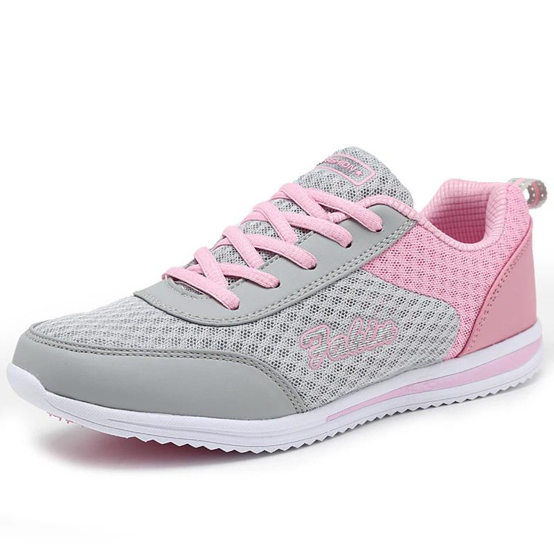 Damen Sportschuhe Klassische Sneakers Frau Atmungsaktive Mesh Schnürsneaker Leichte Freizeitschuhe für Damen Casual Tennis
