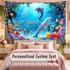 Fish Ocean (81) Theme Wall Tapestry Customized With Name Text Personalized Hanging Tapestry For Bedroom Living Room Decor