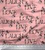 Soimoi Japan Crepe Satin Fabric Floral Love Text Fabric Prints By Metre 42 Inch