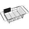 JASIWAY Extendable Dish Drying Rack, Over-the-Sink Kitchen Dish Drying Rack, Stainless Steel,