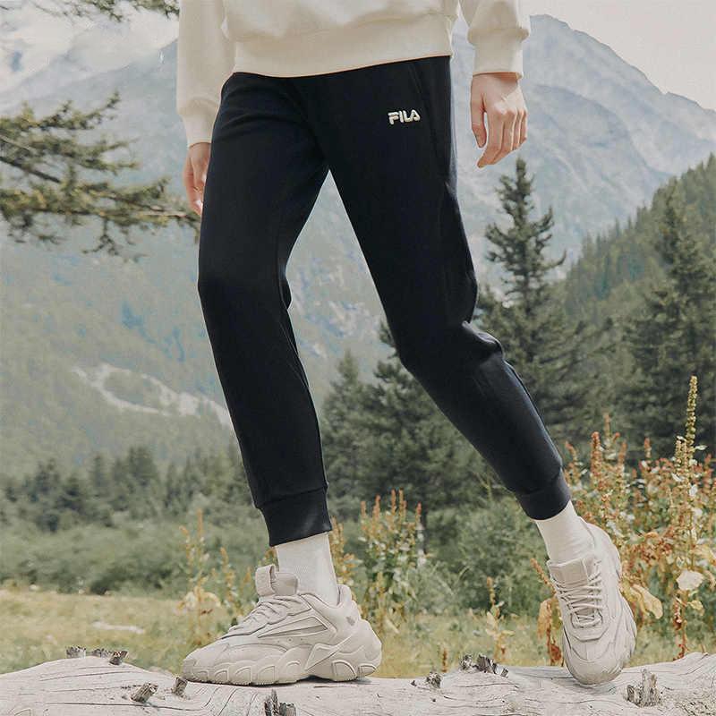 New FILA Knitted Sweatpants Women's Jet Black F11W248608FBK