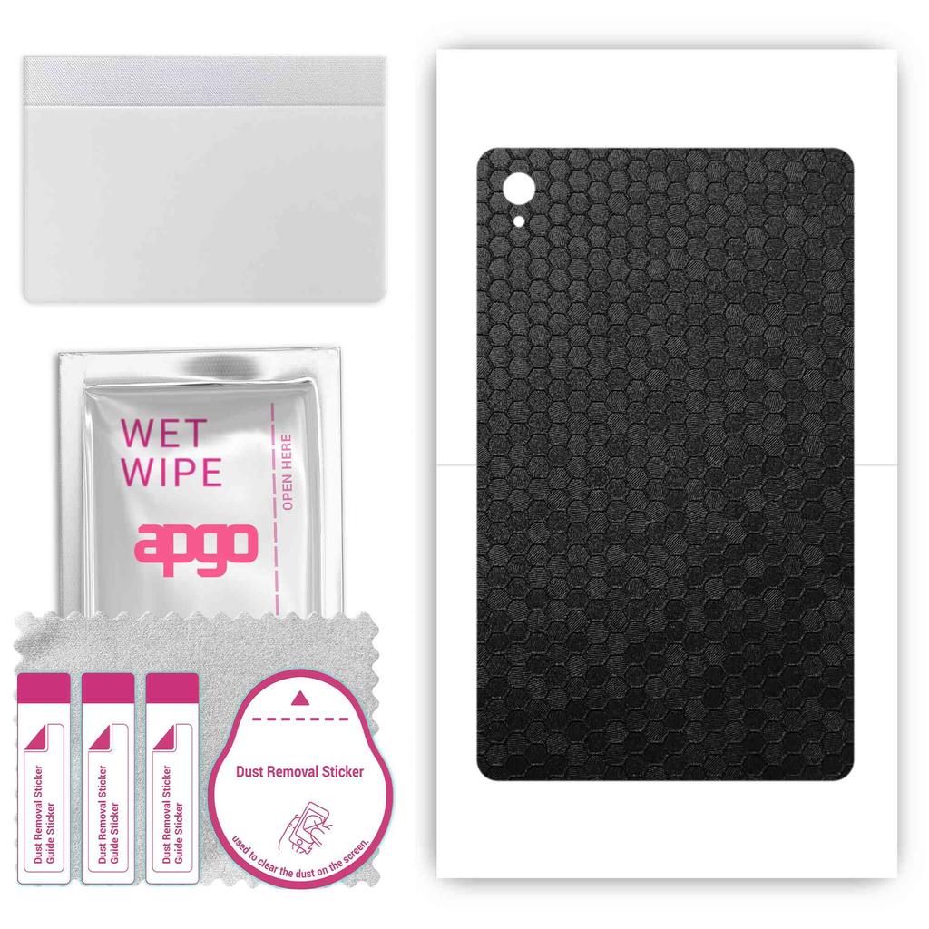 apgo skin sticker film foil vinyl for the BACK compatible with TCL 10 TabMid 4G, scratch-resistant, easy to install - Black Honeycomb