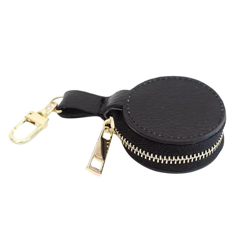 Women'S Simple Genuine Leather Jewelry Box Ring Storage Packaging Earrings Cowhide Zipper Small Pouch Jewelry Case Accessories