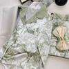 Printed Pajama Pants Set Velvet Women's 2-piece Pajama Set Underwear Autumn and Winter Casual Velvet Home Wear Pajamas
