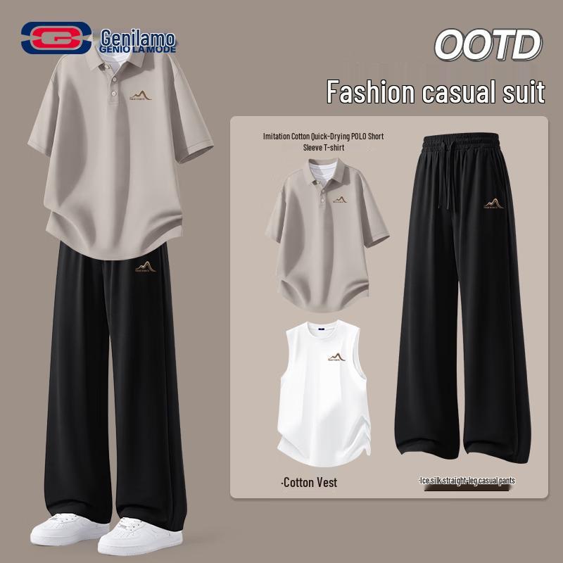 Men s Casual Sports Three-Piece Set 3XL