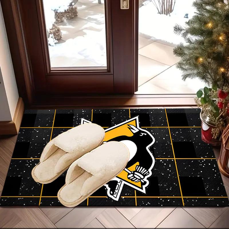 Penguins Heart Logo Art Area Rug Suitable for Indoor And Outdoor,Carpets for Kitchens, Homes, Offices, Living Rooms,Home Decor,Christmas Gift