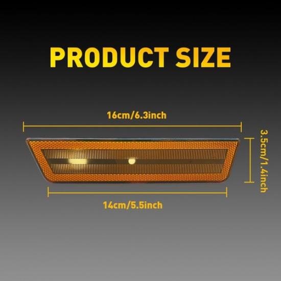 Amber Lens Bumper Front Side Marker Light For Housing Dodge Challenger 2008-2014