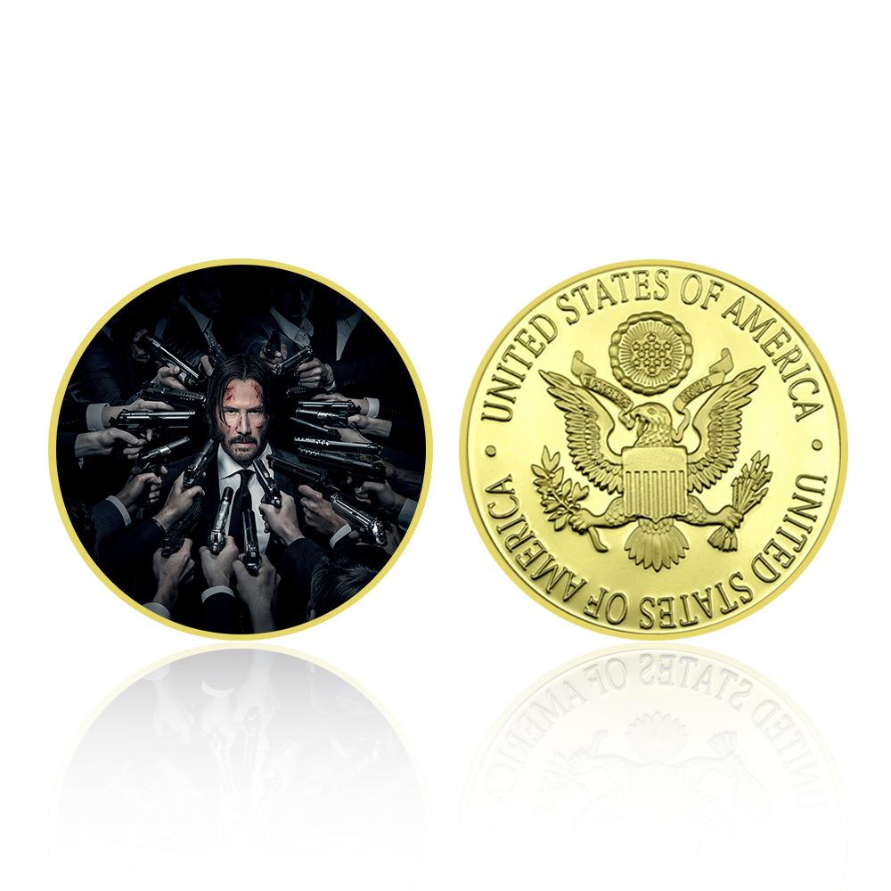 

4 classic commemorative coins, famous American movie gold and silver challenge coins