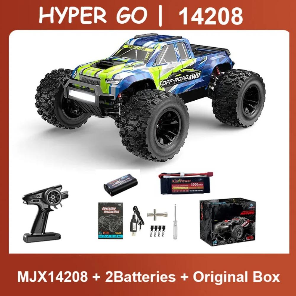 Coche de Control Remoto MJX 14207 Hyper Go 1/14 4WD 2.4G 55KM/H Vehículo de Deriva sin Escobillas Coche de Carreras Coche con Mando a Distancia Camión Todoterreno Juguetes