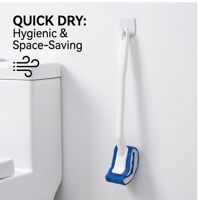 Ergonomischer Griff Weiche Borsten Toilettenbürste, Keine Toten Winkel Langlebig Spülfrei Badezimmer Reinigungsgerät für Haushalts-Toilettenfleckenentfernung