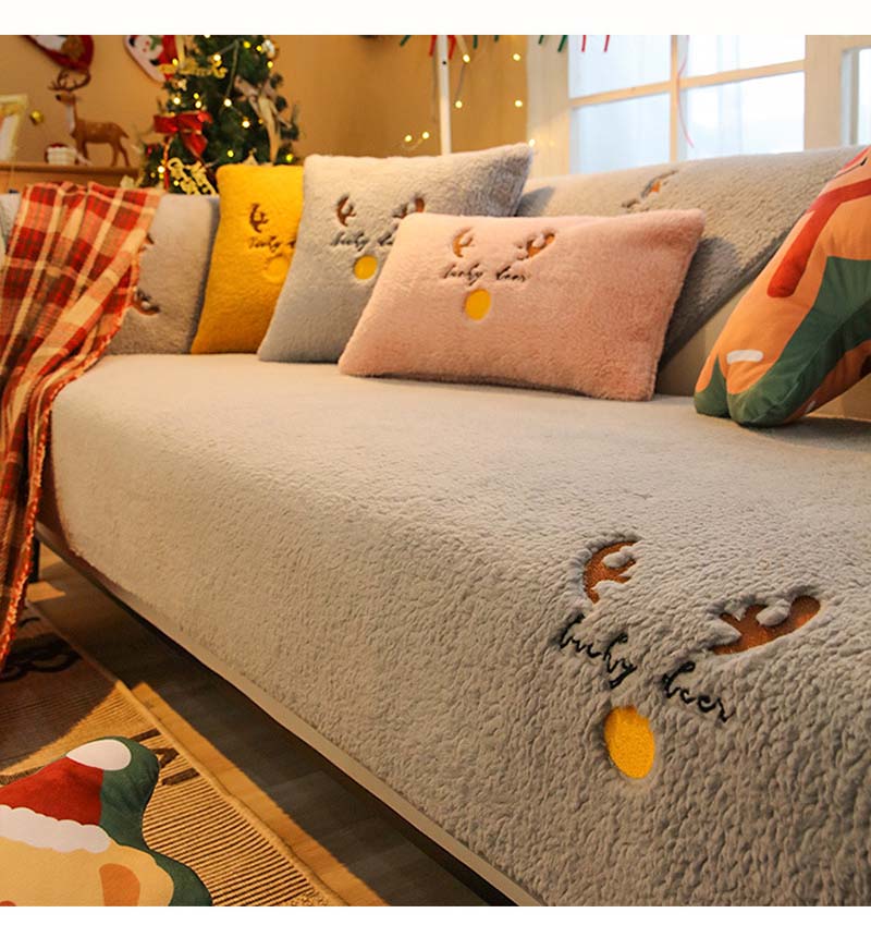

Зимнее теплое полотенце для дивана из овечьей шерсти, толстый мягкий плюшевый чехол для дивана, нескользящие чехлы, L-образный секционный чехол для дивана, домашний декор 70x70cm 1pc