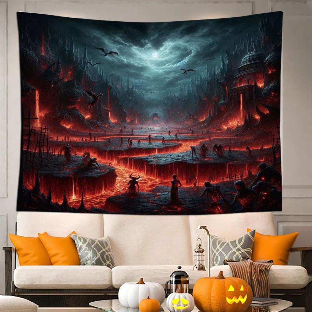 Halloween Festival Tapestry horrific Tomb Wall Hanging for Party Festival Bedroom Office Living Room Home Decor Wall Decoration