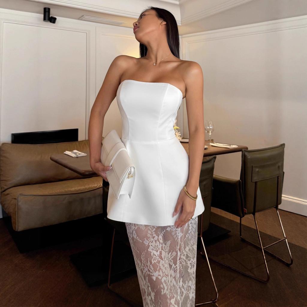 Design Tube-Top-Weste Spitzenrock Zweiteiler Europa und Amerika 1116 Sommer Neu Damenbekleidung langes Rockset